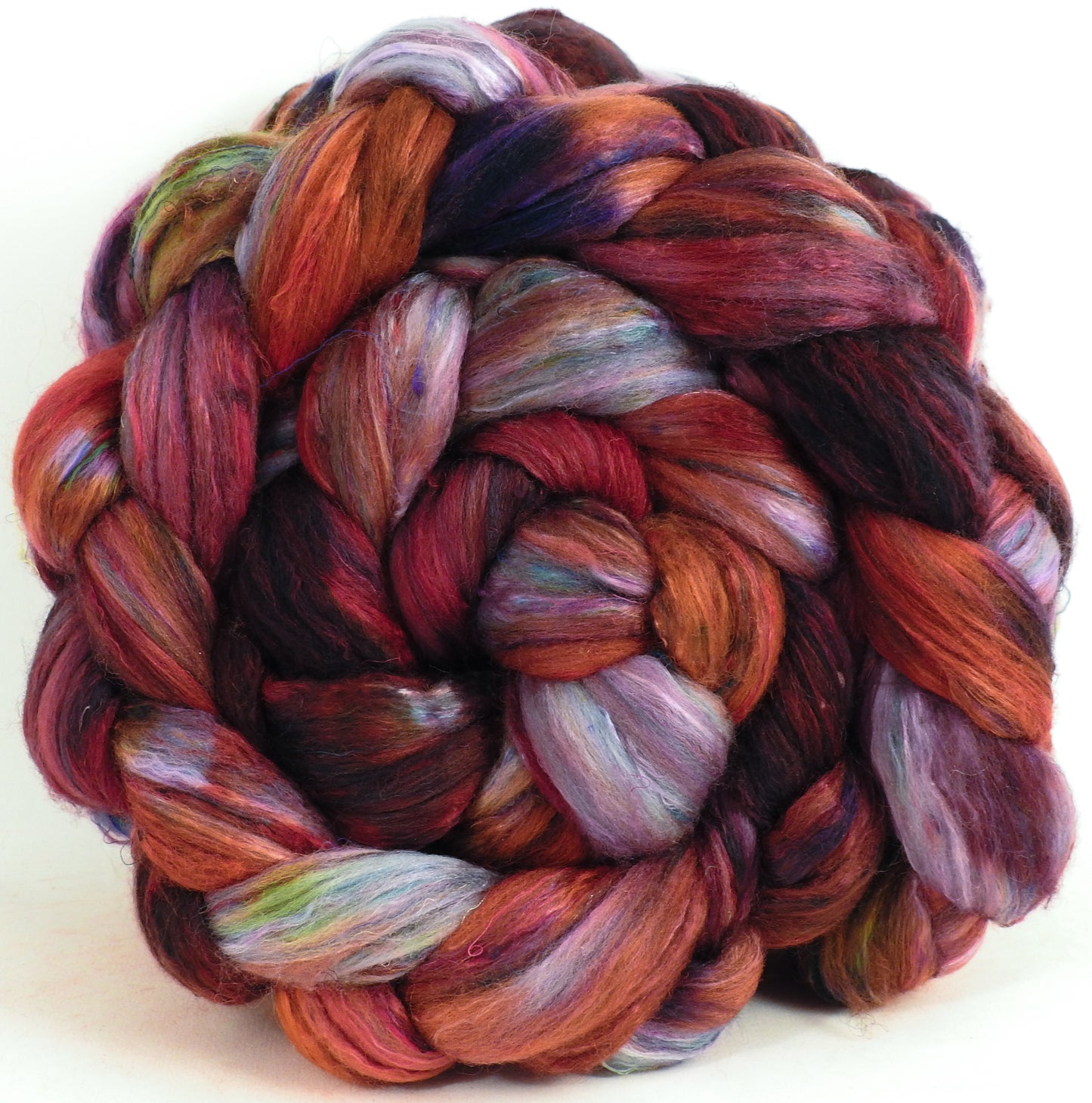Heartbeat - Batt in a Braid #39 -Falkland Merino/ Mulberry Silk / Sari Silk (50/25/25)-  Fusion Series