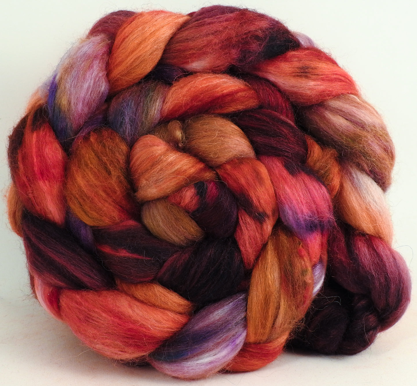 Heartbeat (5.8 oz) - Batt in a Braid #6 - 1/3 Grey Baby Alpaca/1/3 Polwarth/ 1/3 Tussah Silk -  Fusion Series