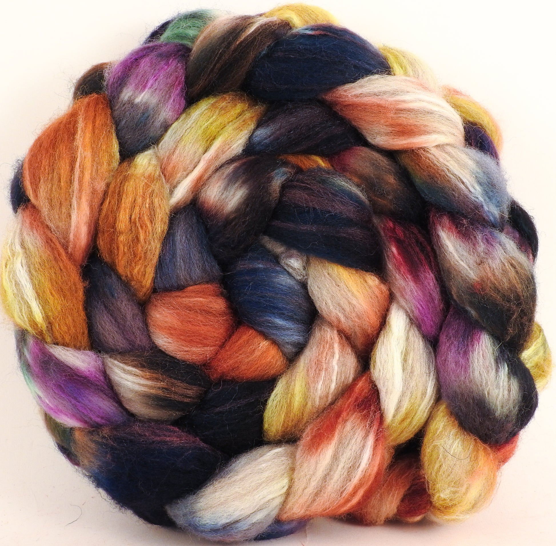 Mixed UK Bfl/ Tussah Silk ( 75/25) -Scholarly -  5.25 oz. - Inglenook Fibers