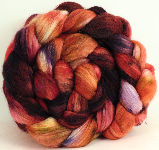 Heartbeat (5.8 oz) - Batt in a Braid #6 - 1/3 Grey Baby Alpaca/1/3 Polwarth/ 1/3 Tussah Silk -  Fusion Series