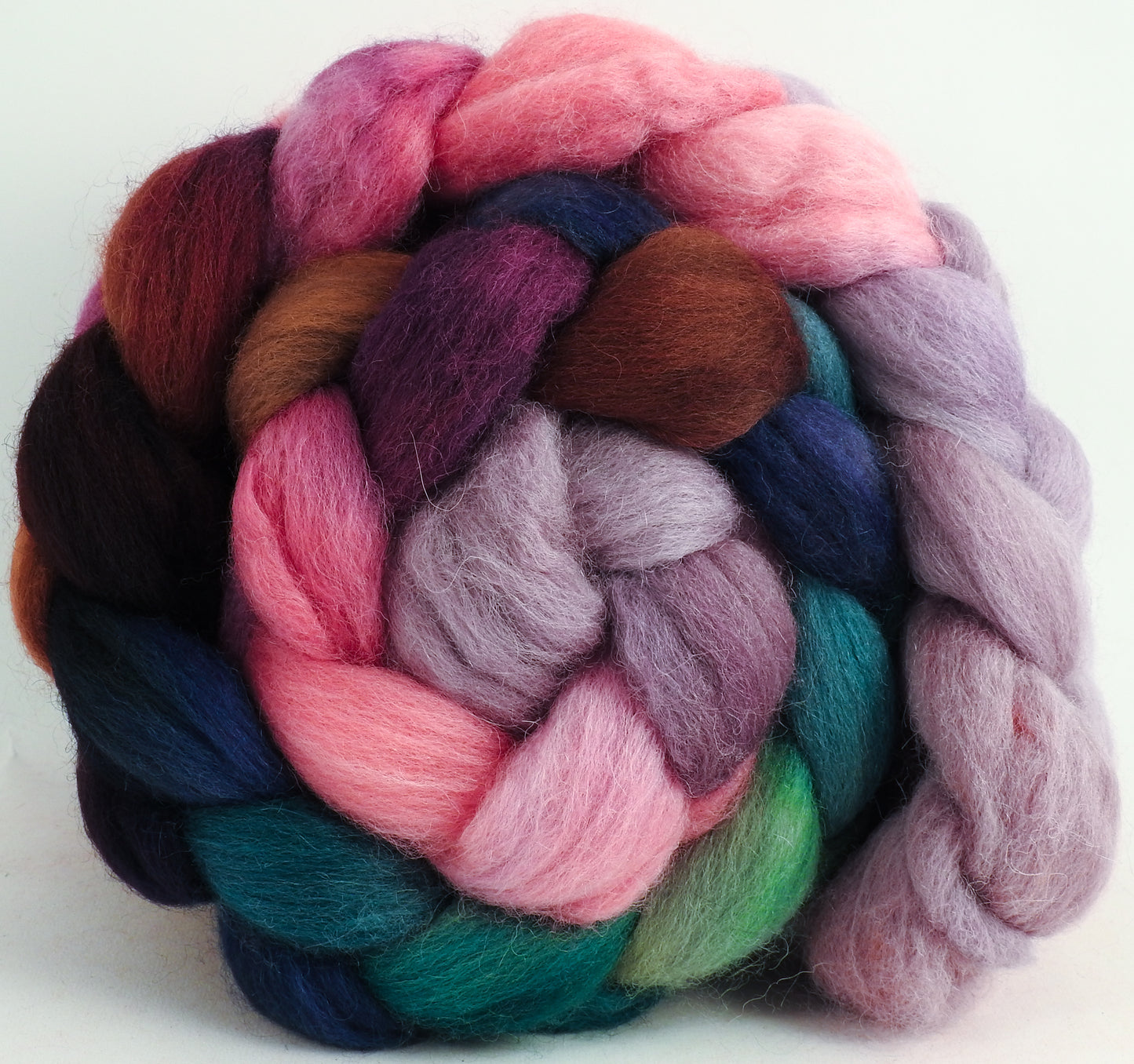 Color Me Happy (5.4 oz) - Batt in a Braid #43 - Dorset/Cheviot/Kid Mohair (60/20/20)