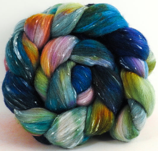 Mind Palace - Batt in a Braid #42 -(5.4 oz) Polwarth/ Tweed Blend / Peduncle&Tussah Silk( 50/25/25)-Fusion Series
