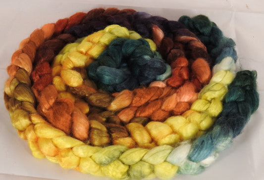 100 % Tussah Silk Top - 3.55 oz.- Gourds - Inglenook Fibers