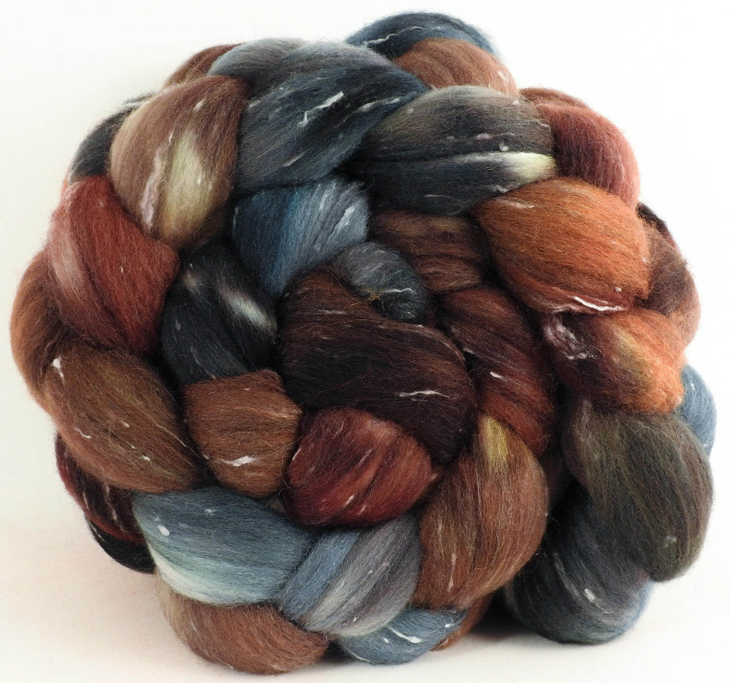 The Walrus -Batt in a Braid #42 - Polwarth/ Tweed Blend / Peduncle&Tussah Silk( 50/25/25)