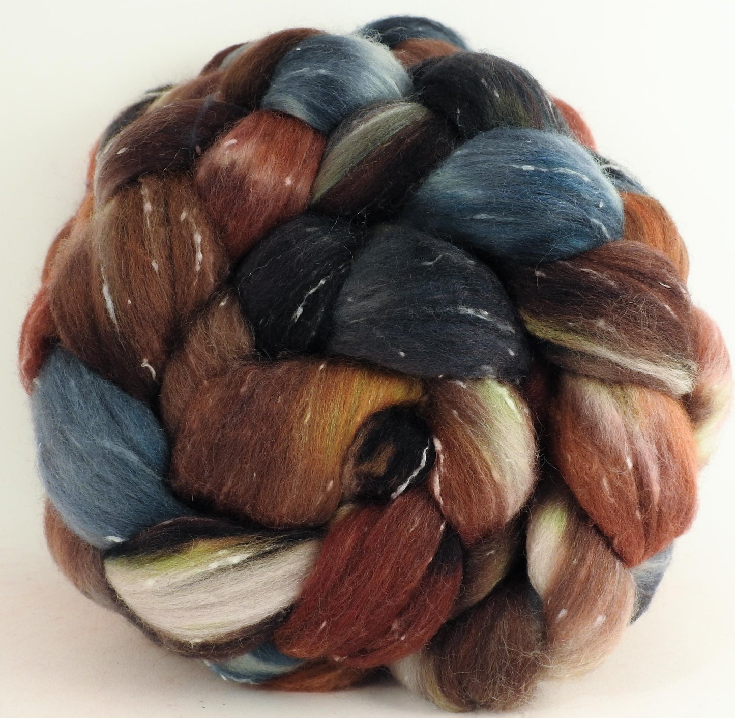 The Walrus -Batt in a Braid #42 - Polwarth/ Tweed Blend / Peduncle&Tussah Silk( 50/25/25)