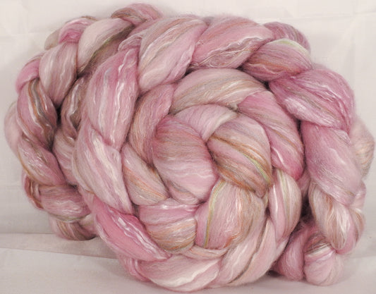 Batt in a Braid #31- Ballerina -( 5.15 oz. ) - Polwarth/ Mulberry Silk / Baby Alpaca / Rainbow Firestar/ Tencel( 40/25/15/10/10) - Inglenook Fibers