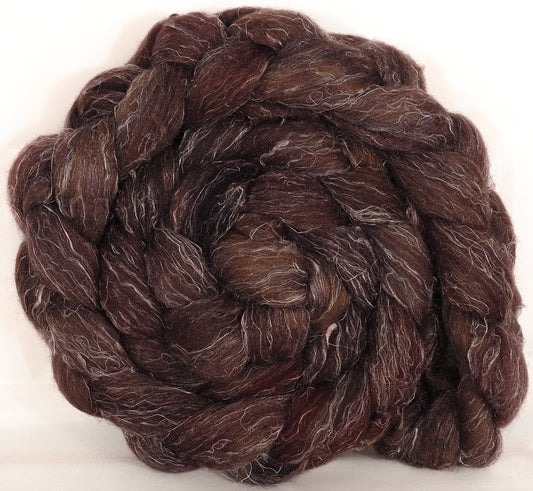 Batt in a Braid #29 -Walnut (5.2 oz.) Rambouillet / Tussah / Flax (40/40/20) - Inglenook Fibers