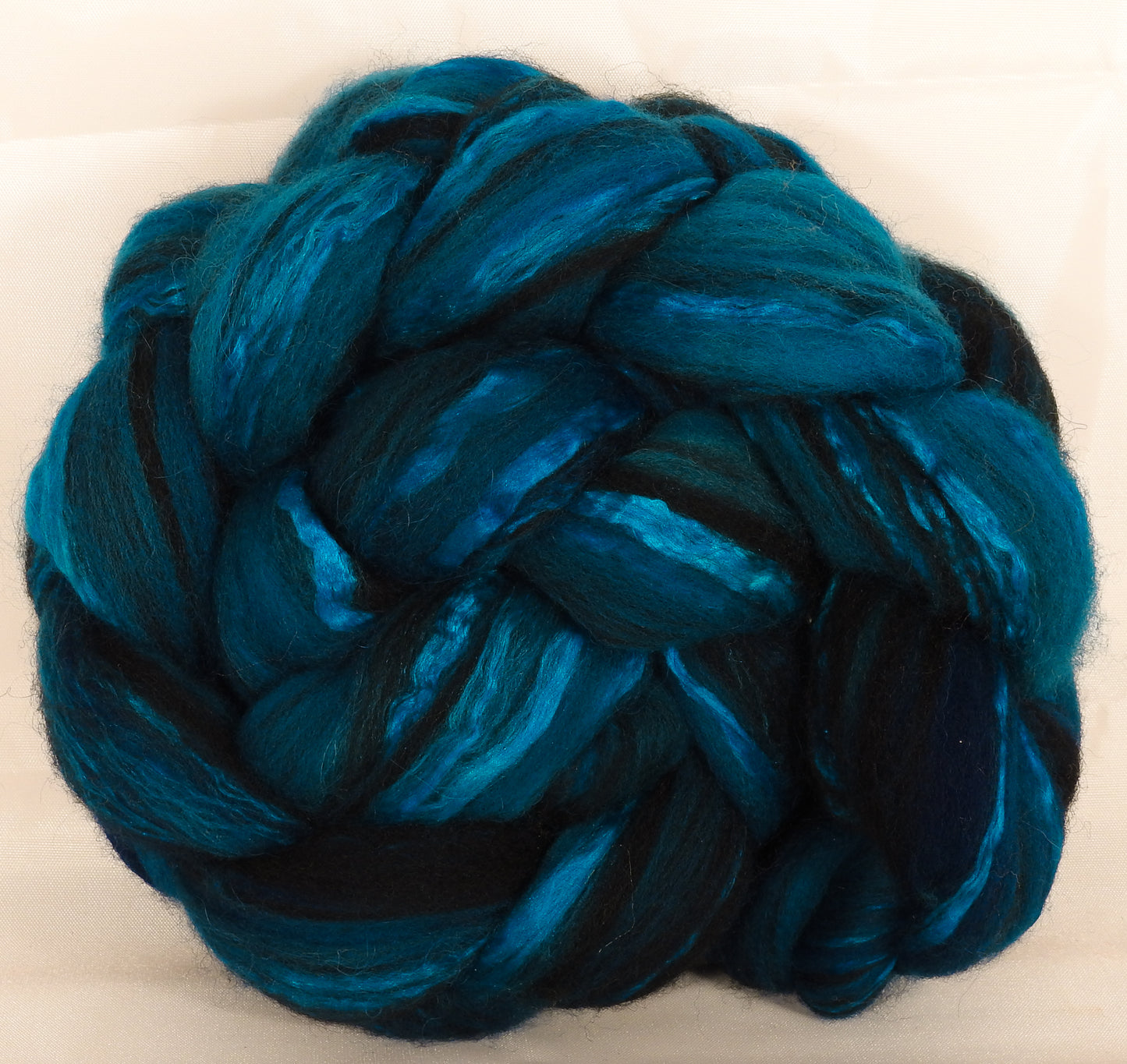 Batt in a Braid #37 -Cobalt ( 4.9 oz) - Polwarth / Grey Baby Alpaca /Brown Corriedale/ Mulberry Silk ( 40/20/20/20 ) - Inglenook Fibers