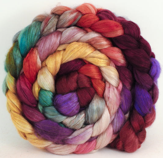 Baby camel/ tussah silk top (50/50) - Red Queen - Inglenook Fibers