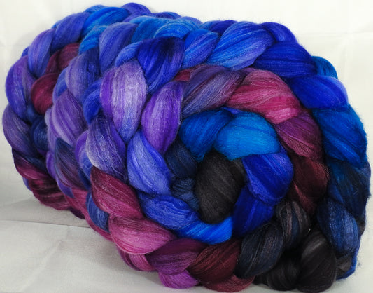 Batt in a Braid #35 -Night Light- Sw Merino (18.5 mic) /Merino (18.5 mic) / Tussah Silk (40/40/20) - Inglenook Fibers