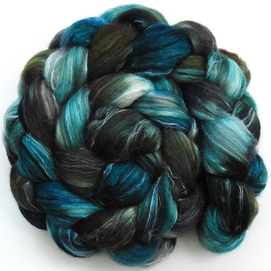 Kraken - Batt in a Braid #32 -(5.6 oz)  Manx Loaghtan/ Wht Bfl / Tussah Silk/ Flax( 30/30/30/10)