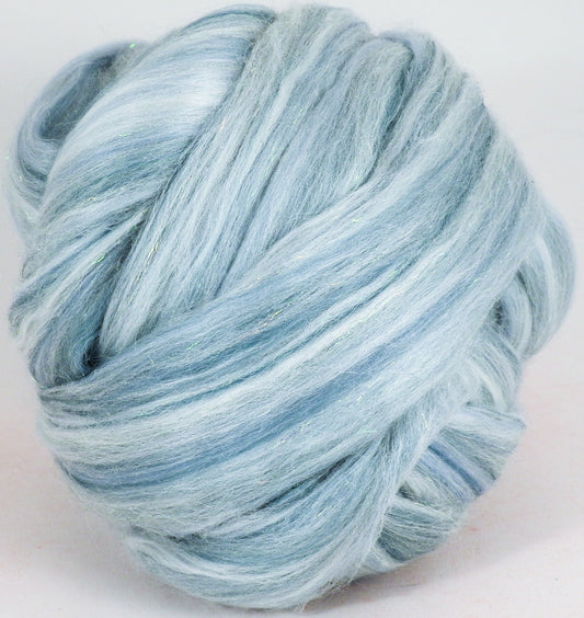 Ice Skating - Merino/ Pearl Fiber/ Tussah Silk/ Icicle Stellina  (60/25/10/5 )