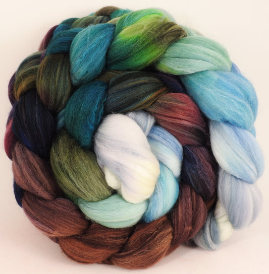 Batt in a Braid #35  - Sleigh Ride (6.3 oz.) - Sw Merino (18.5 mic) /Merino (18.5 mic) / Tussah Silk (40/40/20) - Inglenook Fibers