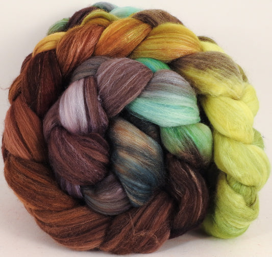 Batt in a Braid #35  - Bronze Oak (5.5 oz.) - Sw Merino (18.5 mic) /Merino (18.5 mic) / Tussah Silk (40/40/20) - Inglenook Fibers