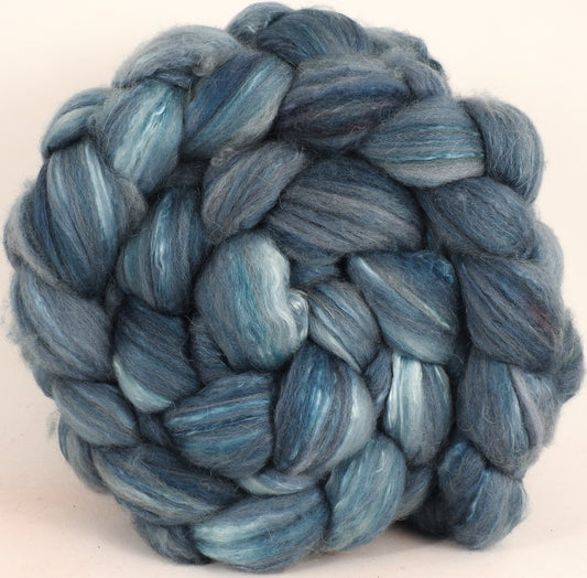 Batt in a Braid #5 -Rain Cloud-(5.3 oz.) Merino/ Camel/ silk/ faux cashmere/ firestar (25/25/25/12/12) - Inglenook Fibers