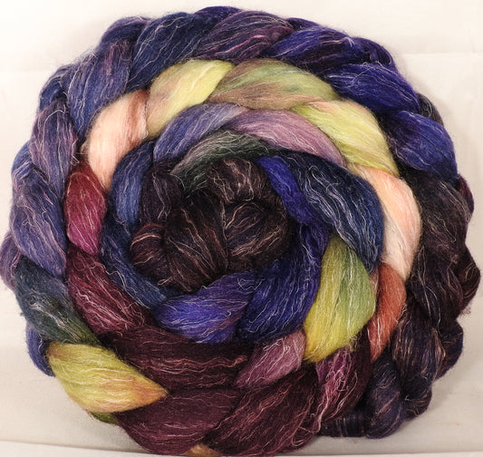 Batt in a Braid #29 -Fresh Fig(5.4 oz.) Rambouillet / Tussah / Flax (40/40/20) - Inglenook Fibers