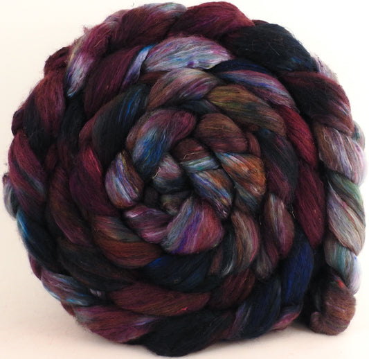 Batt in a Braid #39 - Singular 11- Falkland Merino/ Mulberry Silk / Sari Silk (50/25/25) - Inglenook Fibers