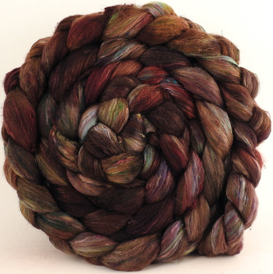 Batt in a Braid #39 - Singular 9 (5.6 oz) - Falkland Merino/ Mulberry Silk / Sari Silk (50/25/25) - Inglenook Fibers