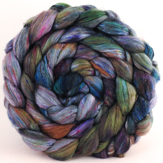 Batt in a Braid #39 - Singular 10 (5.6 oz) - Falkland Merino/ Mulberry Silk / Sari Silk (50/25/25) - Inglenook Fibers
