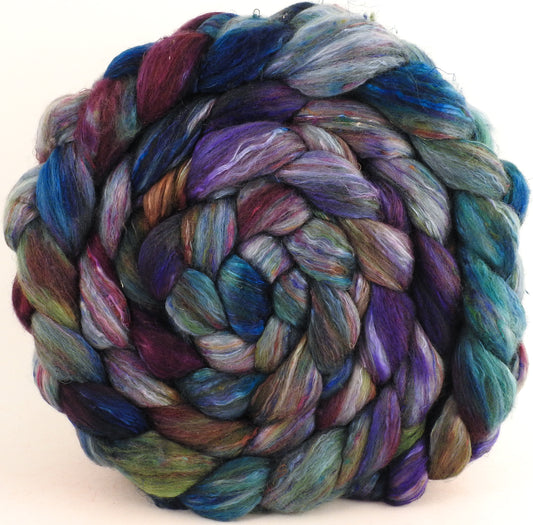 Batt in a Braid #39 - Singular 13 (5.8 oz) - Falkland Merino/ Mulberry Silk / Sari Silk (50/25/25) - Inglenook Fibers