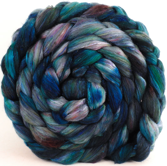 Batt in a Braid #39 - Singular 12 (5.7 oz) - Falkland Merino/ Mulberry Silk / Sari Silk (50/25/25) - Inglenook Fibers