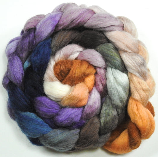 Arc de Triomphe (4.3 oz) - Batt in a Braid #52- Wensleydale/ Mulberry silk/ Polwarth (60/25/15)