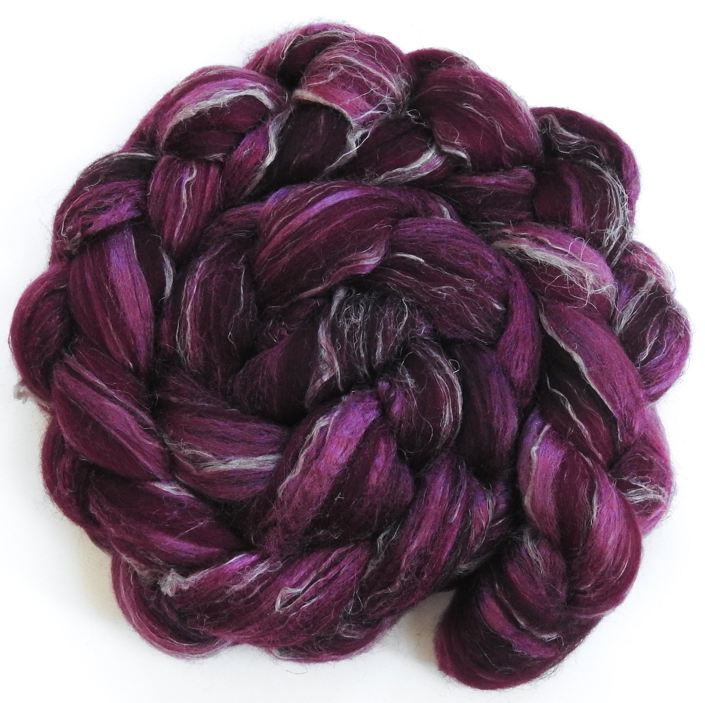 Black Cherry- Merino/ Tussah Silk/ Natural Flax (50/25/25)