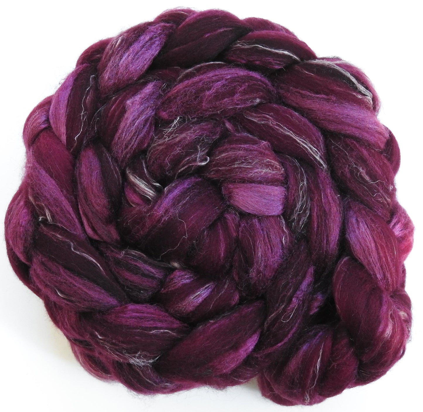 Black Cherry- Merino/ Tussah Silk/ Natural Flax (50/25/25)
