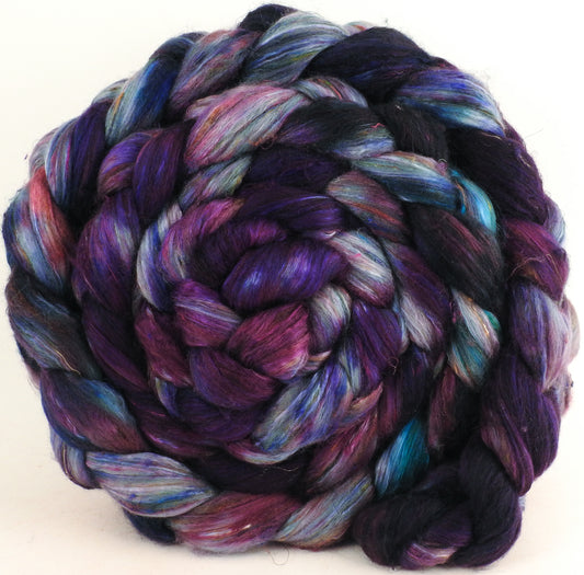 Batt in a Braid #39 - Singular 15 (5.7 oz) - Falkland Merino/ Mulberry Silk / Sari Silk (50/25/25) - Inglenook Fibers