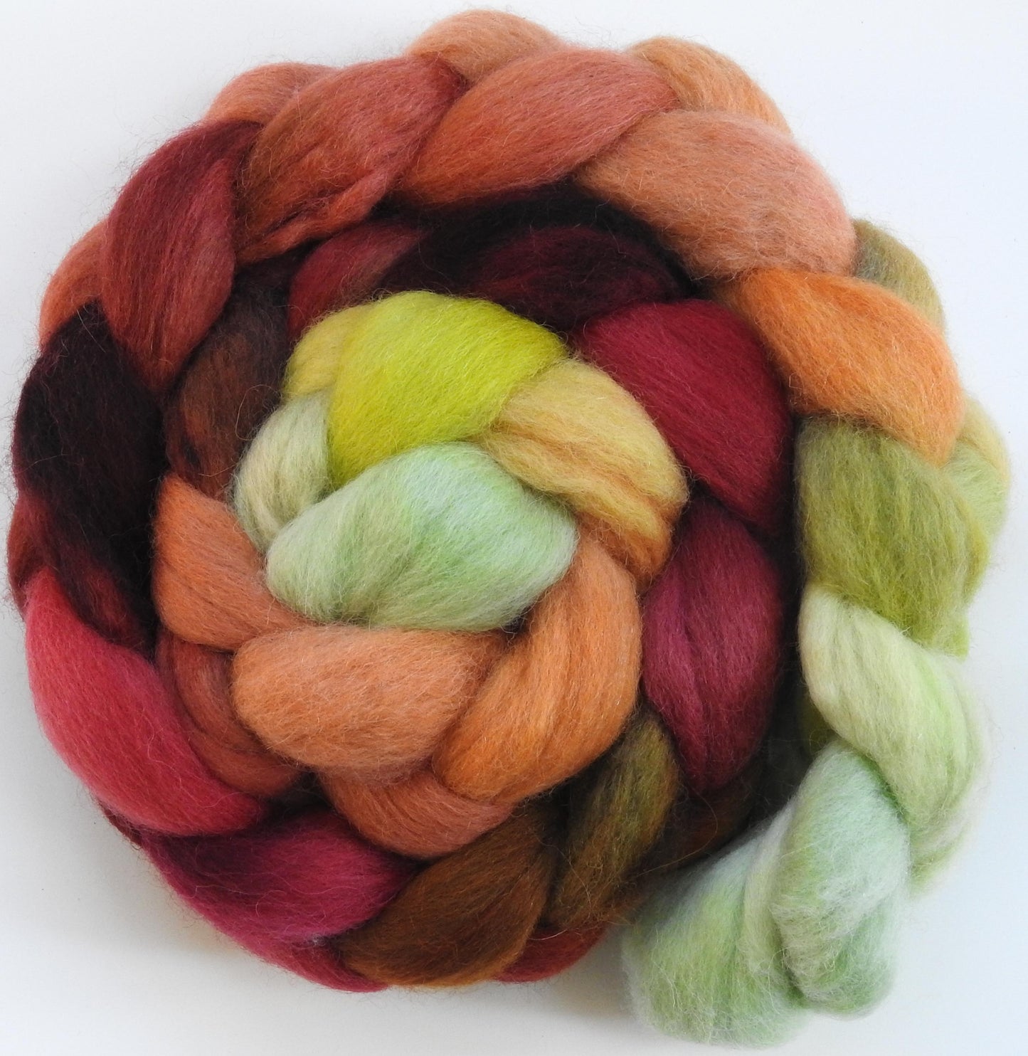 Icelandic Poppies (6.2 oz) - Batt in a Braid #43 - Dorset/Cheviot/Kid Mohair (60/20/20)