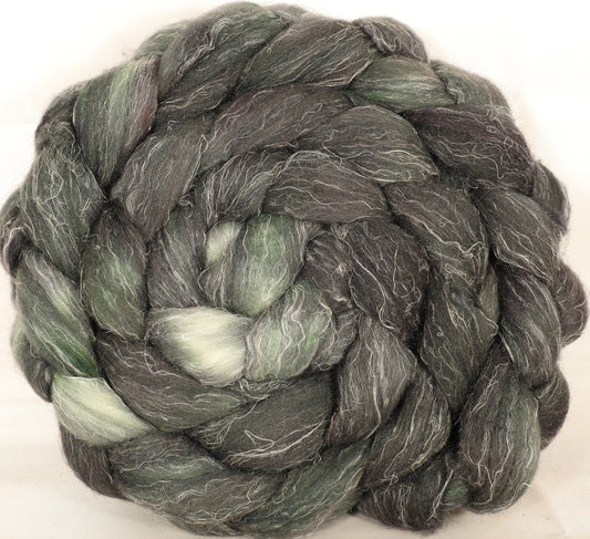 Batt in a Braid #29 - Conifer (5.4 oz.) Rambouillet / Tussah / Flax (40/40/20) - Inglenook Fibers