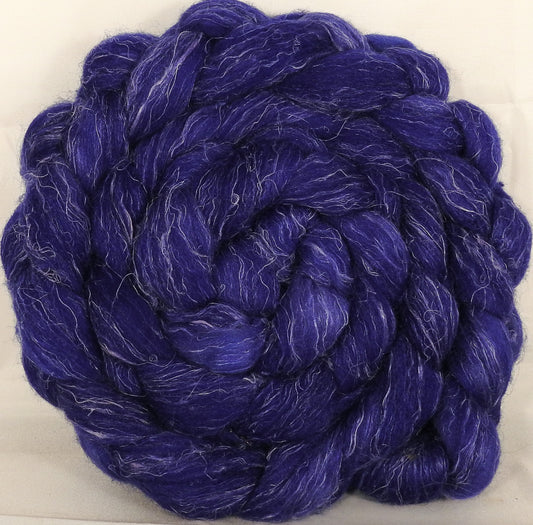 Batt in a Braid #29 -Acai (5.4 oz.) Rambouillet / Tussah / Flax (40/40/20) - Inglenook Fibers