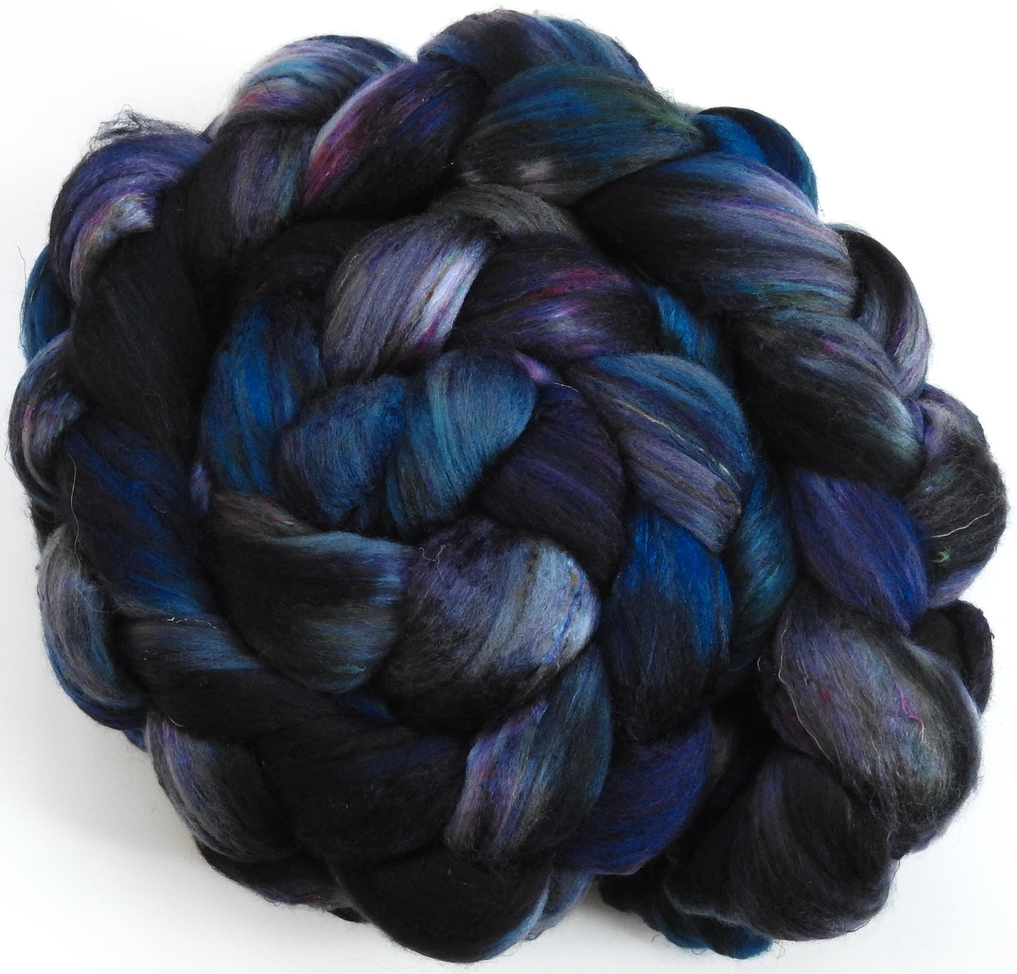 Stave Church - Batt in a Braid #39 -Falkland Merino/ Mulberry Silk / Sari Silk (50/25/25)