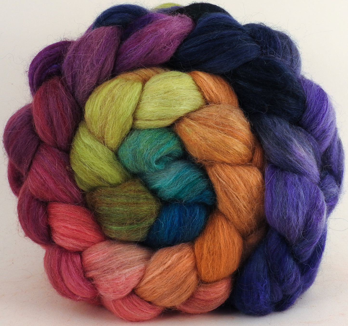 Batt in a Braid #1 -Yarn bombing - Falkland/ Grey Baby Alpaca/ Tussah Silk/ Firestar (40/25/25/10) - Inglenook Fibers