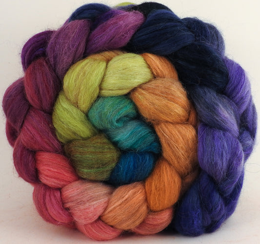 Batt in a Braid #1 -Yarn bombing - Falkland/ Grey Baby Alpaca/ Tussah Silk/ Firestar (40/25/25/10) - Inglenook Fibers