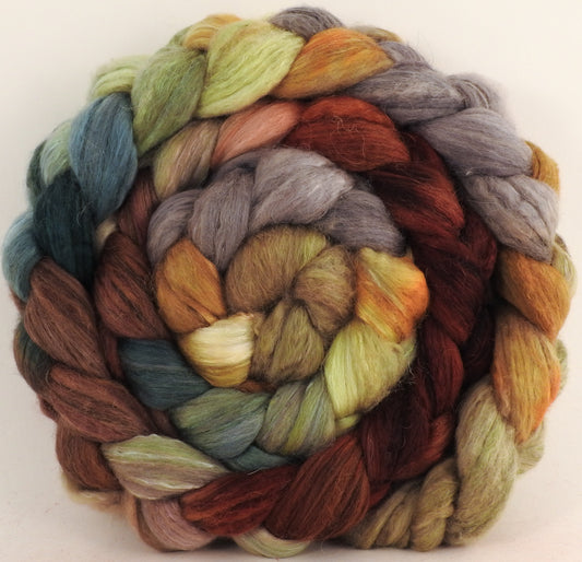 Batt in a Braid #5 -Winter Beech -(5.8 oz.) Merino/ Camel/ silk/ faux cashmere/ firestar (25/25/25/12/12) - Inglenook Fibers