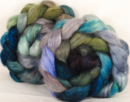 Hand-dyed wensleydale/ mulberry silk roving ( 65/35) -Tempest - Inglenook Fibers