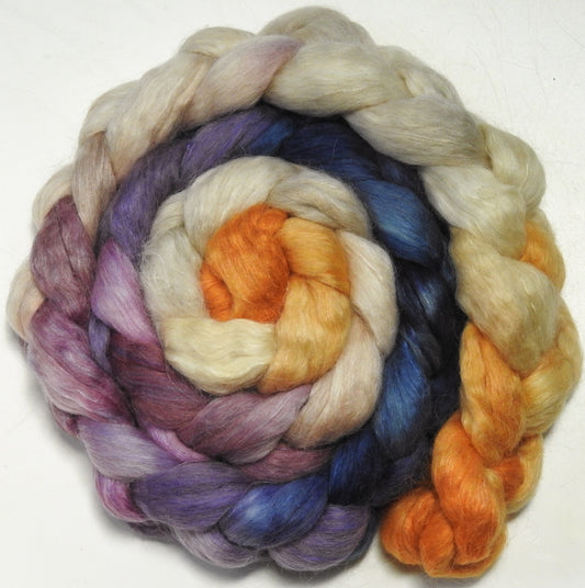 Arc Light (5.3 oz) - Batt in a Braid #52- Wensleydale/ Mulberry silk/ Polwarth (60/25/15)
