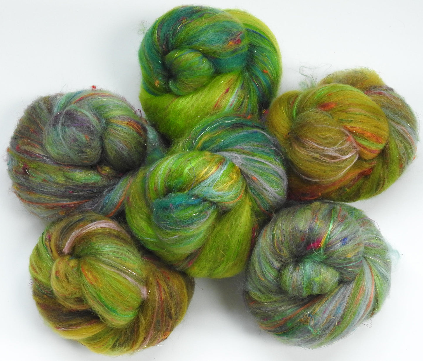 Sparkle Sticklebatts - Ring of Kerry (4.5 oz) - 30% Romeldale Fleece; merino, polwarth, silk, bamboo, sari silk, angelina