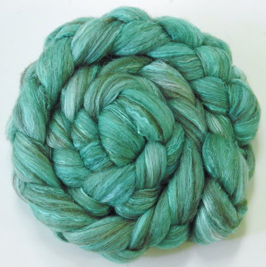 Verdigris (5.8 oz) - Batt in a Braid #7 - Polwarth/ Manx / Mulberry silk/ Firestar (30/30/30/10)