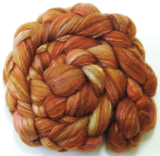 Brickle (5.7 oz) - Batt in a Braid #7 - Polwarth/ Manx / Mulberry silk/ Firestar (30/30/30/10)