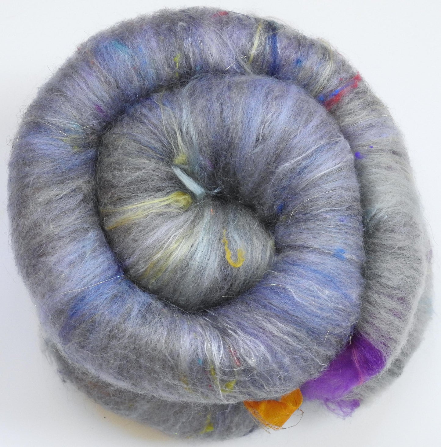 Sparkle Roly-Poly Batts - Promise (3.6 oz) - 30% cvm/rambouillet.cotswold x fleece; merino, polwarth, silk, bamboo, silk noil, holographic angelina
