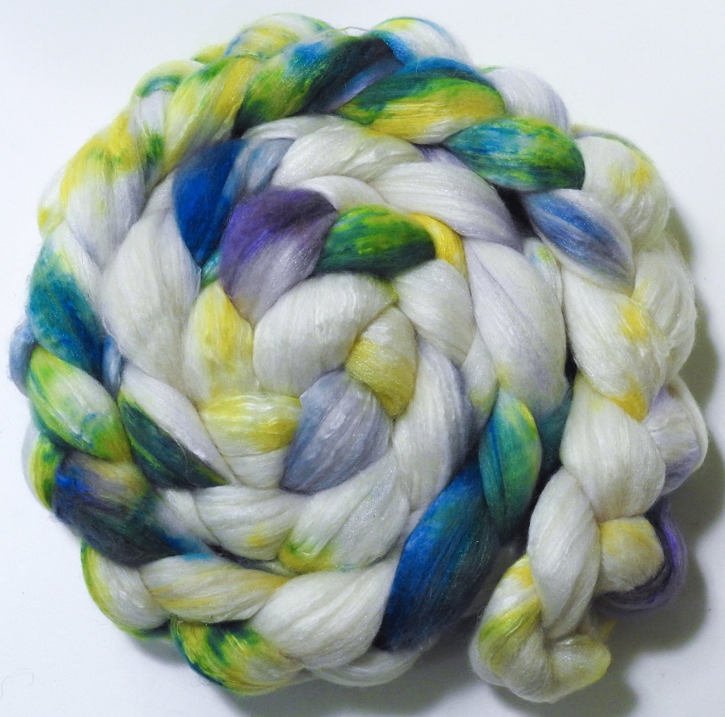 Oopsadaisy (5.7 oz) - Batt in a Braid #5 - Merino/ Camel/ silk/ faux cashmere/ firestar (25/25/25/12/12)