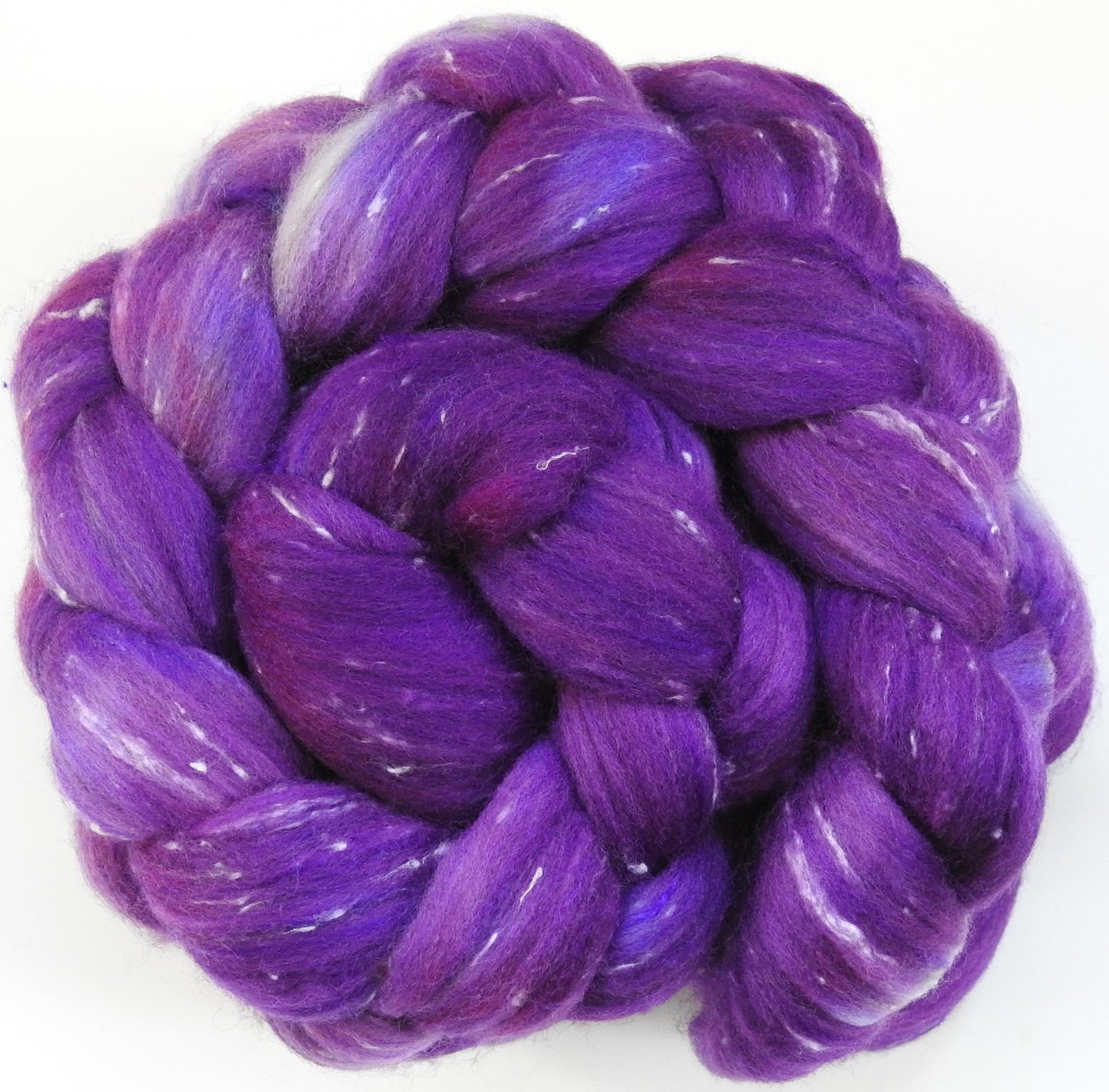 Batt in a Braid #42 - Byzantium - Polwarth/ Tweed Blend / Peduncle&Tussah Silk( 50/25/25)