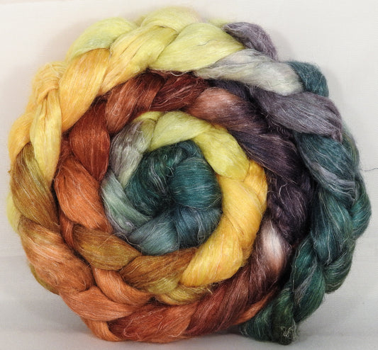 Tussah Silk / flax roving (65/35)- Gourds - 4.9 oz. - Inglenook Fibers