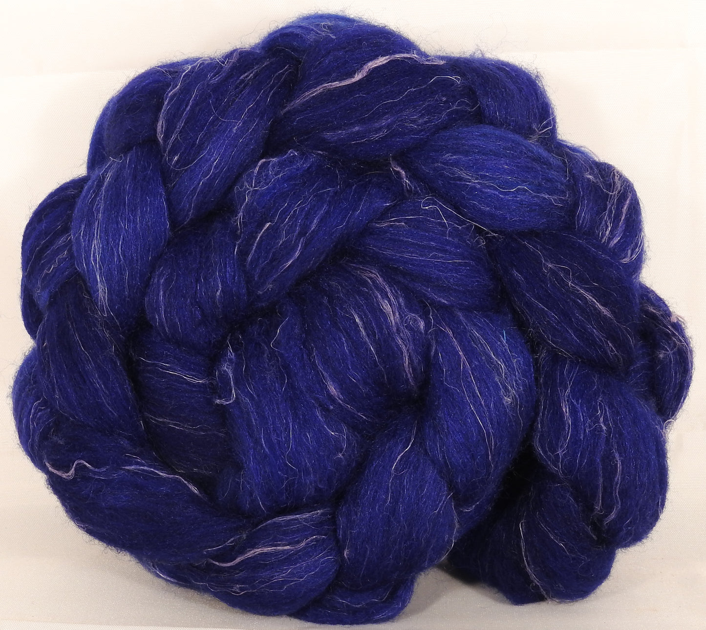 Batt in a Braid #38  - Lapis - (5.3 oz.) Shetland/ Falkland Merino / tussah silk/ flax (40/25/25/10) - Inglenook Fibers