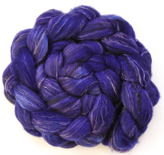 Grape Hyacinth (5.7 oz)- Batt in a Braid #32 - Manx Loaghtan/ Wht Bfl / Tussah Silk/ Flax( 30/30/30/10)