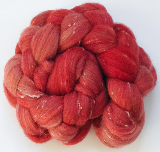 Nasturtium -Batt in a Braid #42 - Polwarth/ Tweed Blend / Peduncle&Tussah Silk( 50/25/25)