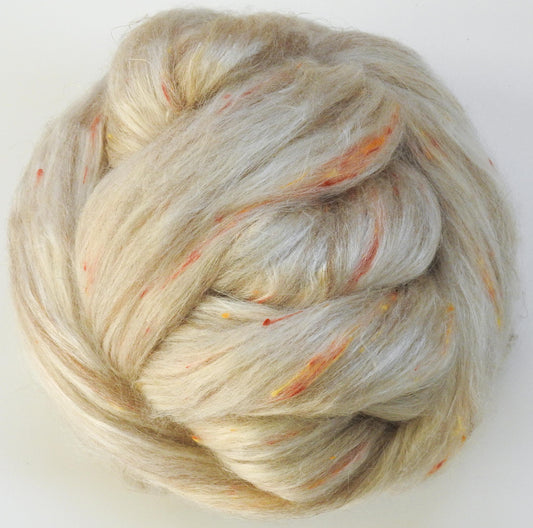 Fossil - Custom Blended Top- BFL/Tussah Silk/Moorit Shetland/Mint Fiber/FLAX/Tweed Blend) (25/25/15/15/10/10)