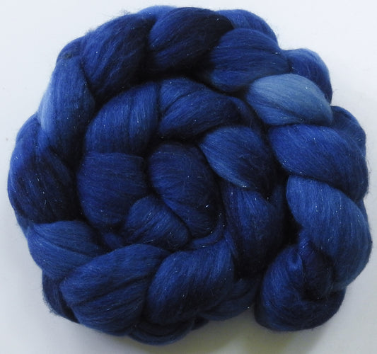 Lights Out - Batt in a Braid #58-(5.2 oz) Superfine Merino/ Tussah silk/ Gold Stellina(65/25/10)